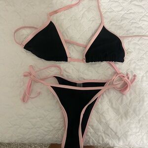 Black and Pink Bikini Set